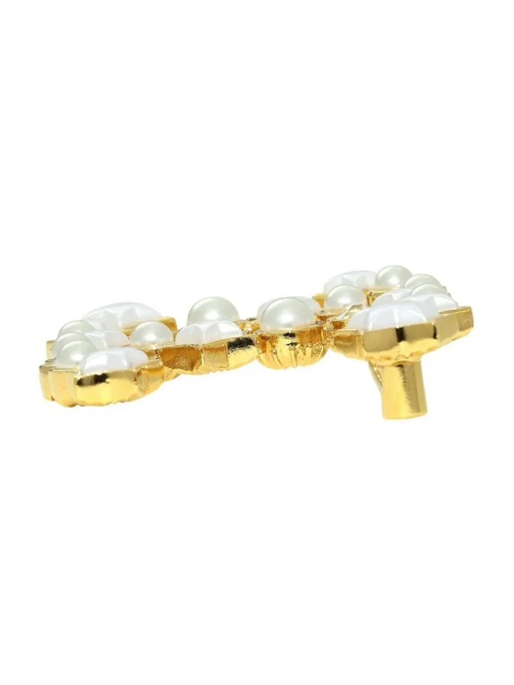 Chanel Brooch Rhinestone And Costume Pearl White